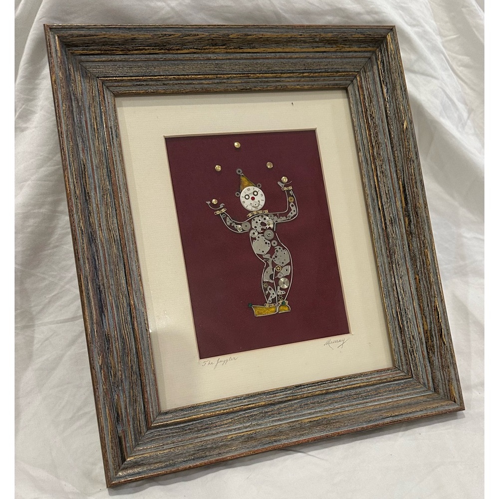 Genuine Collage Watch‎ Parts Framed Juggling Clown